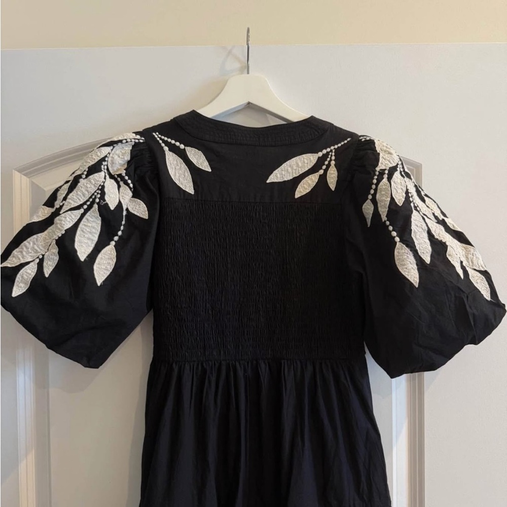 Anthropologie Black and White Embroidered Dress - Picture 4 of 8